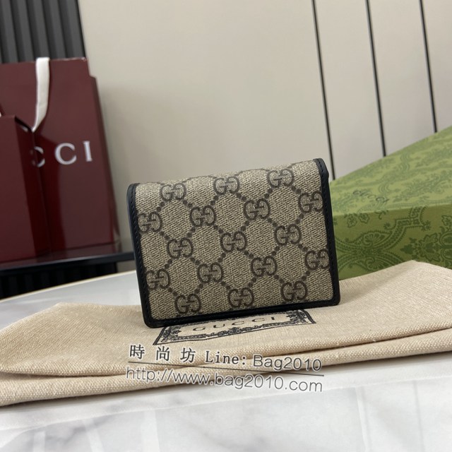 Gucci專櫃古馳最新款Emblem系列翻蓋短夾錢包 jh2404型號：820692